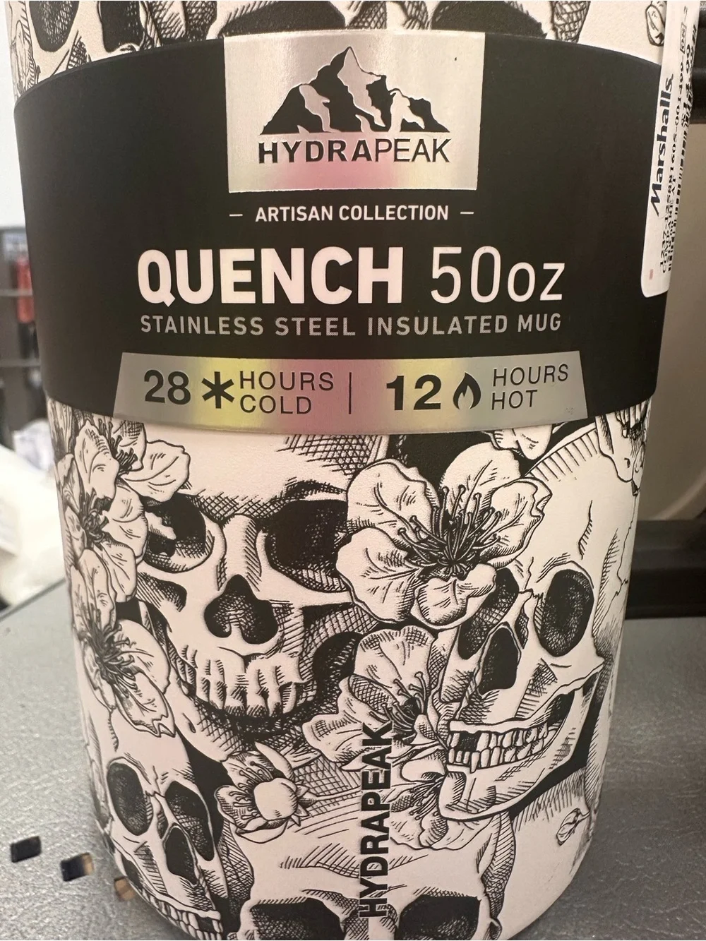 Limited Edition Hydrapeak Artisan Collection Quench Skull Floral Tumbler, 50oz
